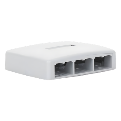 Caja de Montaje en Superficie / 6 Puertos Mini-Com / 129x30.5x94 mm / 0.42x0.10x0.31 pies / ABS / Blanco