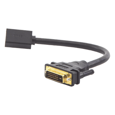 Adaptador DVI Macho a HDMI Hembra / Bidireccional / 1080P@60Hz / Cable 22 cm (8.66 in) / Triple Blindaje