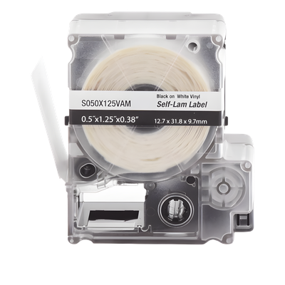 Casete de Etiquetas Autolaminadas / 12.7 x 31.8 mm / 200 Etiquetas / Cables 3.1 a 7 mm (0.12 a 0.28 in) / Calibre 12-10 AWG