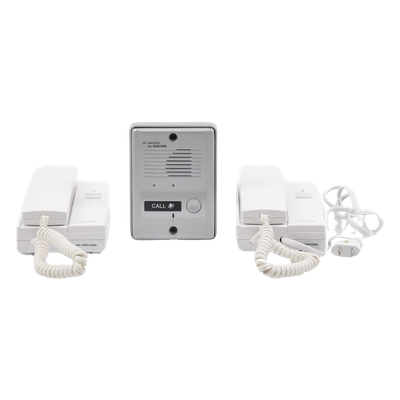 Kit de Audio Portero / 2 Auriculares / Frente de Calle Metálico / Montaje Pared o Escritorio / 0.5W-3.3W