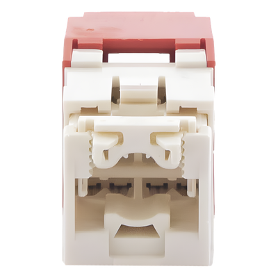 Jack RJ45 / Cat 6 / Sin herramienta de impacto / 8P8C / 22-26 AWG / Color rojo