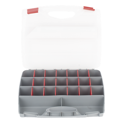 Caja Organizadora / 21 Divisiones Configurables / 38 x 31 x 7 cm (14.96 x 12.2 x 2.76 in) / Plástico de Alta Resistencia