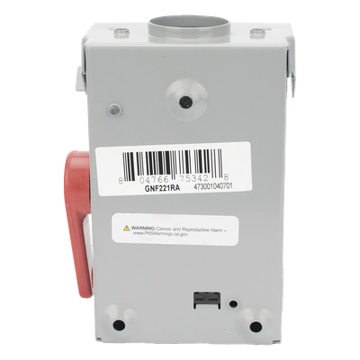 Interruptor de Seguridad / 240Vca / 2 Polos / 30A / NEMA 3R / Doble Ruptura Visible / Sin Portafusibles / 100kAIC