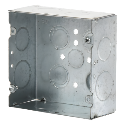 Caja Cuadrada Eléctrica / Acero Galvanizado / 42 in³ / 4.688 x 4.688 in / 9 Entradas Conduit / 2-1/8 in Profundidad