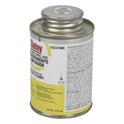 Limpiador de tubería / 946 ml (32 oz) / PVC, CPVC y ABS / Evaporación rápida / 4°C a 43°C
