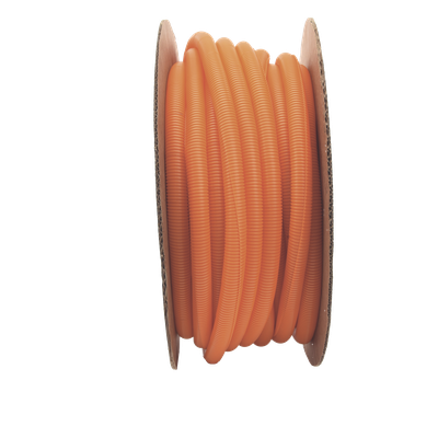 Tubo Corrugado Abierto / 1 in (25.4 mm) Diámetro / 30.5 m (100 ft) / Polietileno / Naranja / UL 94 HB / RoHS
