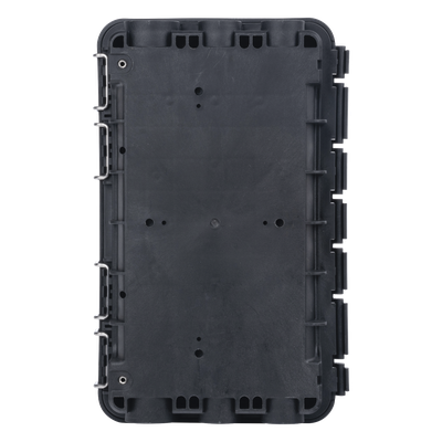 Caja de Distribución de Fibra Óptica / 96 Empalmes / IP65 Exterior / 4 Charolas / Polipropileno + Fibra de Vidrio UV / 2 Entradas 8-20mm y 5-16mm