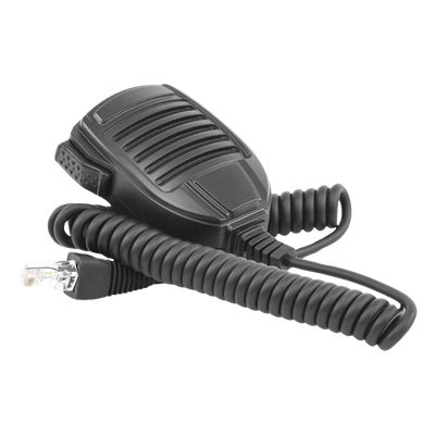Micrófono para Radio Móvil / Conector 8 Pines / IP54 / Cable PU con Kevlar / 40 kg Resistencia / PTT con Guantes
