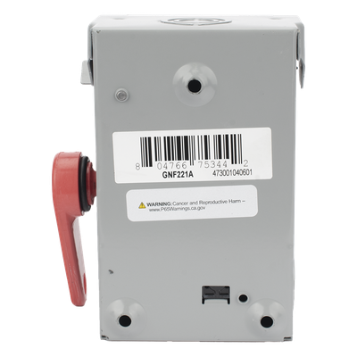 Interruptor de Seguridad / 240Vca / 2 Polos / 30A / NEMA 1 / Sin Portafusibles / 10k-100k AIC