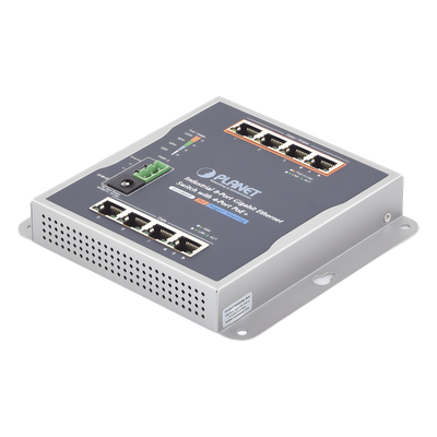 Switch Industrial No Administrable / 8 Puertos Gigabit / 4 Puertos PoE+ 802.3at / 120 W / Montaje Múltiple / Alimentación Dual con Failover
