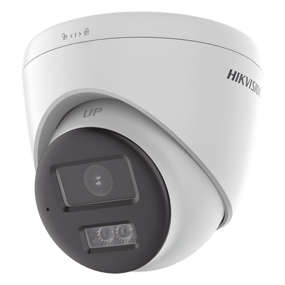 Cámara Turret TURBOHD / 8 Megapixel 4K / Dual Light 40 m (131.2 ft) / Audio Bidireccional / Sirena y Estrobo / IP67
