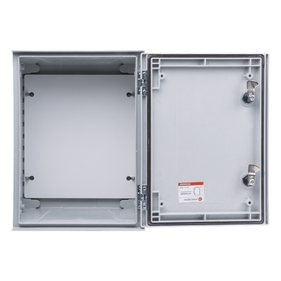 Gabinete de Poliéster / IP65 / 300 x 400 x 200 mm / Carga 30 kg / Placa Trasera Incluida / Cerradura con Llave