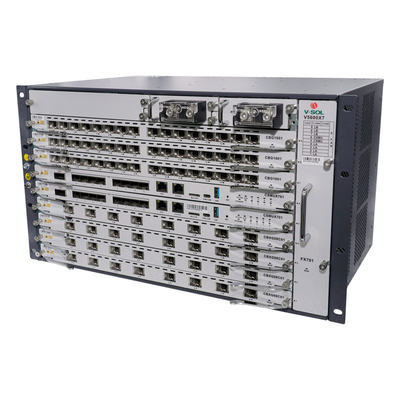 OLT Modular Chasis / 7 Ranuras de Servicio / GPON/XGS-PON Combo / 16 Puertos GPON / Intercambio en Caliente / Redundancia 24/7