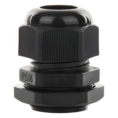 Conector Tipo Glándula / IP67 / Cable 10-14 mm / Rosca 22 mm (7/8') / Plástico Negro