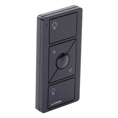 Control Inalámbrico de Iluminación / 3 Botones con Subir y Bajar / Alcance 18 m (59.1 ft) / RF 431-437 MHz / Batería 10 Años / Negro Brillante