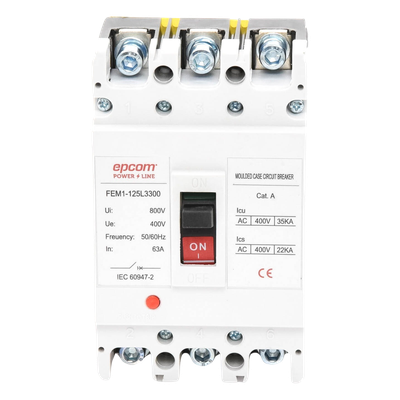 Protector Térmico Trifásico / 63A / 690V CA / 3P / Capacidad de Ruptura 125A / -5°C a +40°C