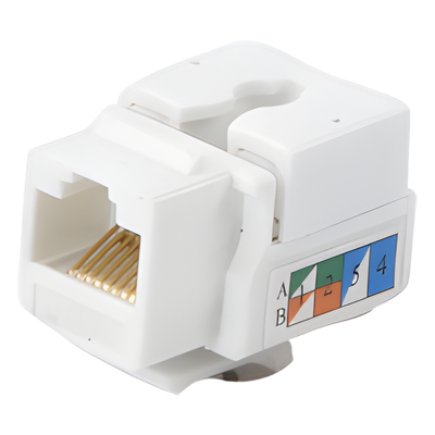 Módulo Jack Keystone / Cat5e / Terminación 110 / RJ45 / 1 Puerto / 90° / T568A-B / Blanco