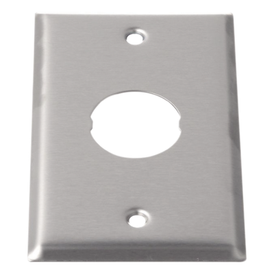 Placa de Pared Industrial / 1 Puerto / Acero Inoxidable / Montaje Vertical / Superficie Plana