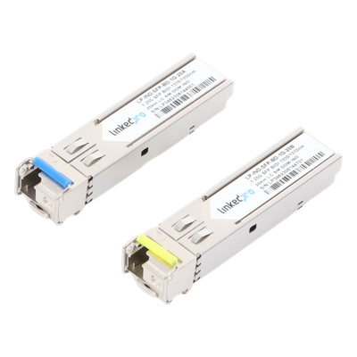 Transceptor Óptico Industrial SFP / Bidireccional Monomodo / 1.25 Gbps / 1310/1550 nm / LC/UPC Simplex / 20 km / Hot-Pluggable / DDM / 2 Piezas
