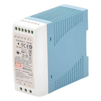 Fuente de Poder Industrial / Riel DIN / 5VCC 40W / Entrada Universal 85-264VAC / 1.31 x 3.54 x 3.94 in