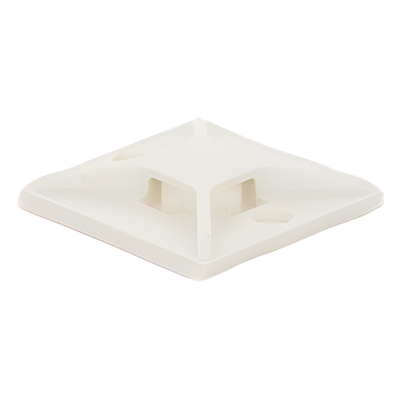 Base Adhesiva para Cinchos / 4 Vías / 25.4 mm x 25.4 mm (1in x 1in) / Interior / ABS Blanco