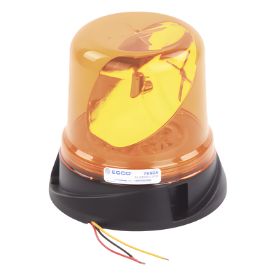 Baliza LED Híbrida Rotativa / Montaje Permanente / Óptica TIR / SAE Clase I / 12-24 VCC / Domo Policarbonato Ámbar