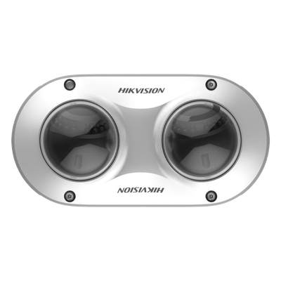 Cámara Panorámica Dual / 4 MP por Lente / 2.8 mm Fijo / IP67 / IK10 / PoE / WDR 120 dB / 10 m (32.8 ft) IR / Audio y Alarma I/O / MicroSD 256 GB