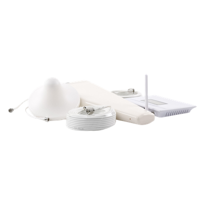 Amplificador de Señal Celular / Doble Banda 850 y 1900 MHz / Ganancia 70 dB / Cobertura 600 m² / 2G y 3G / Kit Completo
