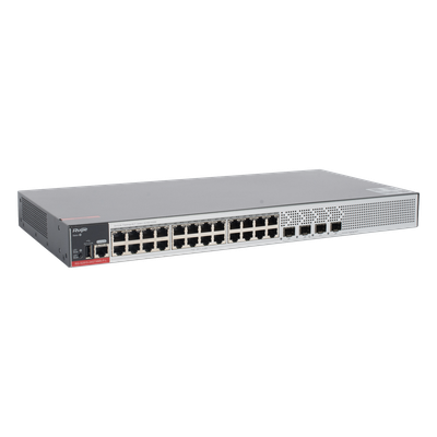 Switch PoE+ / 24 Puertos Gigabit / 4 Uplink SFP 2.5G / 370W PoE / 68 Gbps / 10 kV Surge / 1.72 in