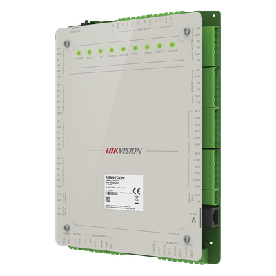 Controlador de Acceso / 4 Puertas / 8 Lectores / 100,000 Tarjetas / 10,000 Huellas / Gestión en Nube / Gabinete con Fuente 12V 8A / Soporte Batería de Respaldo