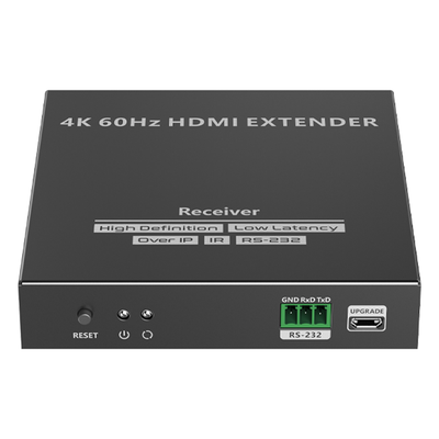 Receptor HDMI IP / 4K UHD @60Hz / 18 Gbps / Cat 6/6a/7 hasta 120 m (393.7 ft) / HDCP 2.2 / IR 20-60 kHz