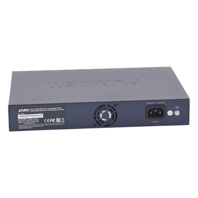 Switch PoE+ / 8 Puertos 10/100Mbps / 2 Puertos Gigabit Combo TP/SFP / Alcance 250m (820 pies) / Pantalla LCD / 120W