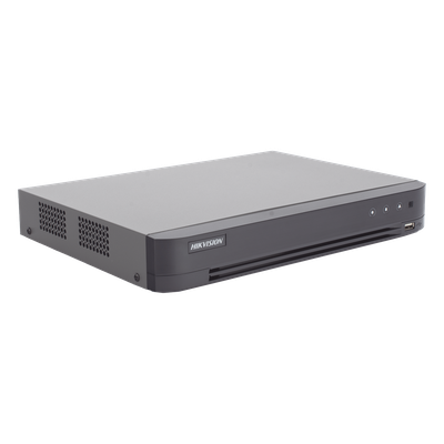 DVR Pentahíbrido / 12 Canales / 8 TURBOHD + 4 IP / 5 Megapixel Lite / Audio Bidireccional Coaxitron / Reconocimiento Facial / ACUSENSE / 1 Bahía HDD 10 TB / Salida HDMI+VGA Full HD