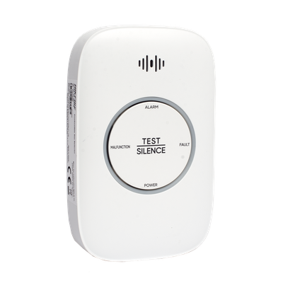Detector de Gas Natural / CH4 Metano / Rango 0-25% LEL / Alarma 70-115 dB a 1 m / Salida para Válvula y Ventilador / IP30