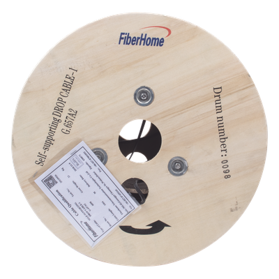 Carrete de Fibra Óptica Aérea / Drop Figura 8 / G.657A2 / Monomodo 1 Hilo / LSZH / 1 km (3281 ft) / Span 80