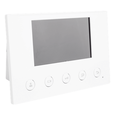 Monitor IP/SIP / Pantalla Capacitiva 4.3" / Wi-Fi 2.4 GHz / Audio HD Bidireccional / PoE / 8 Entradas de Alarma / RS485 / H.264 1080p
