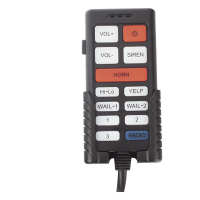 Sirena Vehicular / 100W / 115 dB / Control Unimando / 3 Salidas Auxiliares / Micrófono / Interconexión a Radio