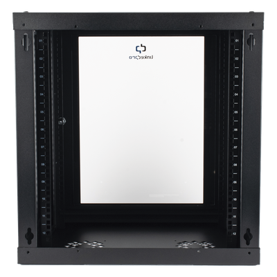 Gabinete de Pared / 12U / 19" / 455 mm Profundidad / Cristal Templado / 80 kg Carga / 1.99 x 2.04 x 1.57 pies