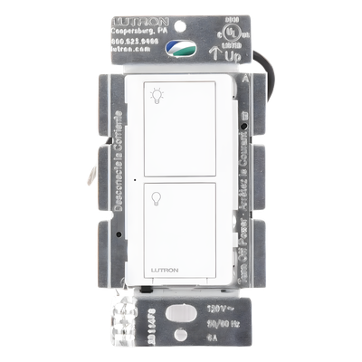 Interruptor On/Off Inalámbrico de Pared / 6 A LED o Fluorescente / 720 W Incandescente / 120 V / Control Pico Directo / Ventiladores 3.6 A