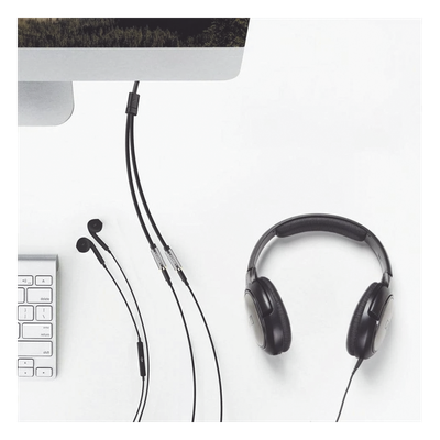 Divisor de Audio / 3.5mm Macho a 2x 3.5mm Hembra / 25 cm (0.82 pies) / TPE / Negro