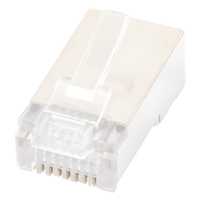 Conector RJ45 / Blindado / Categoría 5E / Chapado en Oro 30µ / Sin Pin a Tierra / T568A/T568B