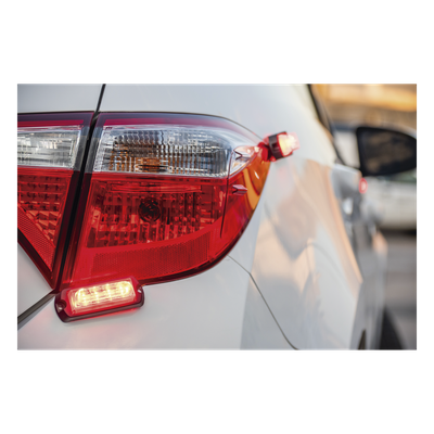 Luz Auxiliar Ultra Brillante / 4 LEDs / Rojo / 10-30VCC / 23 Patrones / 3.9 x 1.3 x 1.0 in