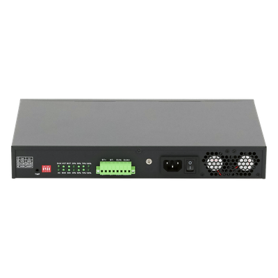 Switch Administrable Capa 2 / 8 Puertos PoE Gigabit / 2 SFP / Respaldo Solar 500 W / Protección 6 kV / 20 Gbps