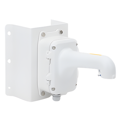 Montaje de Esquina con Caja de Conexión / Compatible Domos PTZ / Aleación de Aluminio y Acero / Carga 10 kg (22 lb) / Adaptador AC 24V 3A / IP para Exterior