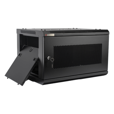 Gabinete de Pared / 6UR / 19in / 450mm Profundidad / 60kg Carga / Acero Negro