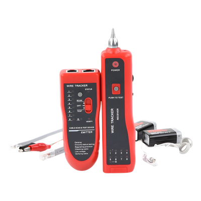 Detector de Cable con Generador de Tonos / Alcance 3 km (9,842 ft) / Prueba Continuidad y Configuración / Batería 9V DC