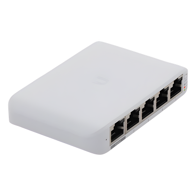 Switch Administrable Compacto / 5 Puertos Gigabit RJ45 / PoE 802.3af/at Entrada / USB-C o PoE / 4.22 x 2.76 x 0.83 pulgadas