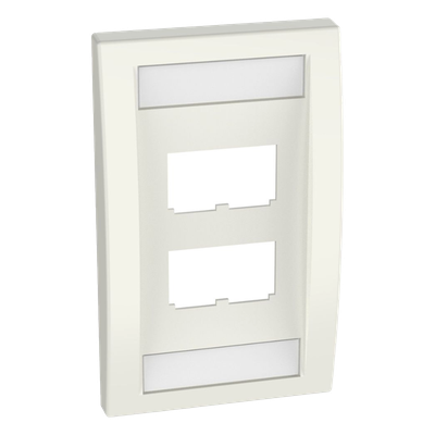 Placa de Pared Vertical / 4 Puertos Mini-Com / 69.8 x 114.3 mm / 2.75 x 4.5 pulg / Blanco Mate