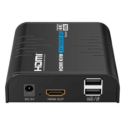 Receptor KVM HDMI / 4K 60 Hz / Extensión 120 m (393.7 ft) / 18 Gbps / IPColor Stream / USB HID / HDCP 2.2