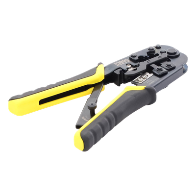 Pinza Ponchadora / RJ22-RJ11/RJ12-RJ45 / Acero Alto Carbono / Corta-Pela-Poncha / UTP-STP